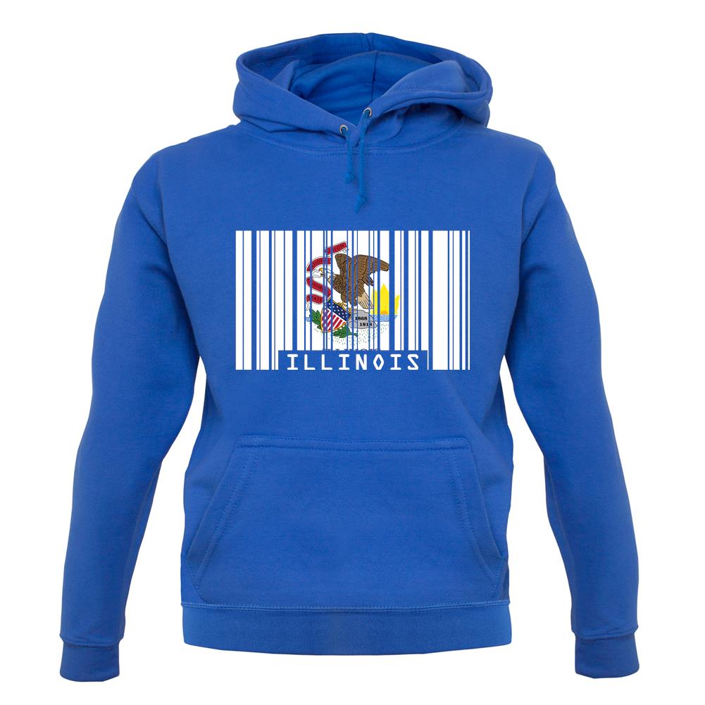 Illinois Barcode Style Flag unisex hoodie