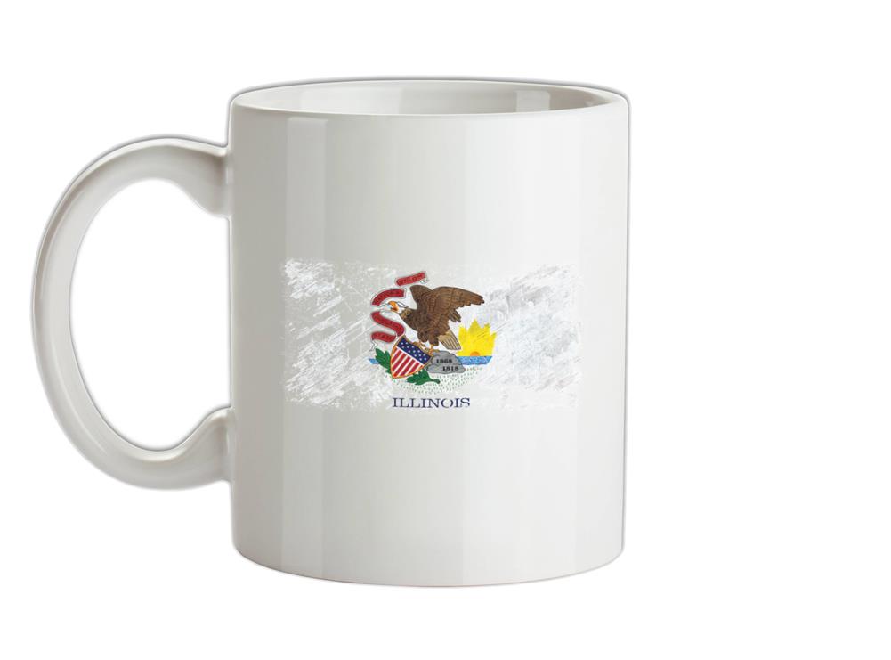 Illinois Grunge Style Flag Ceramic Mug