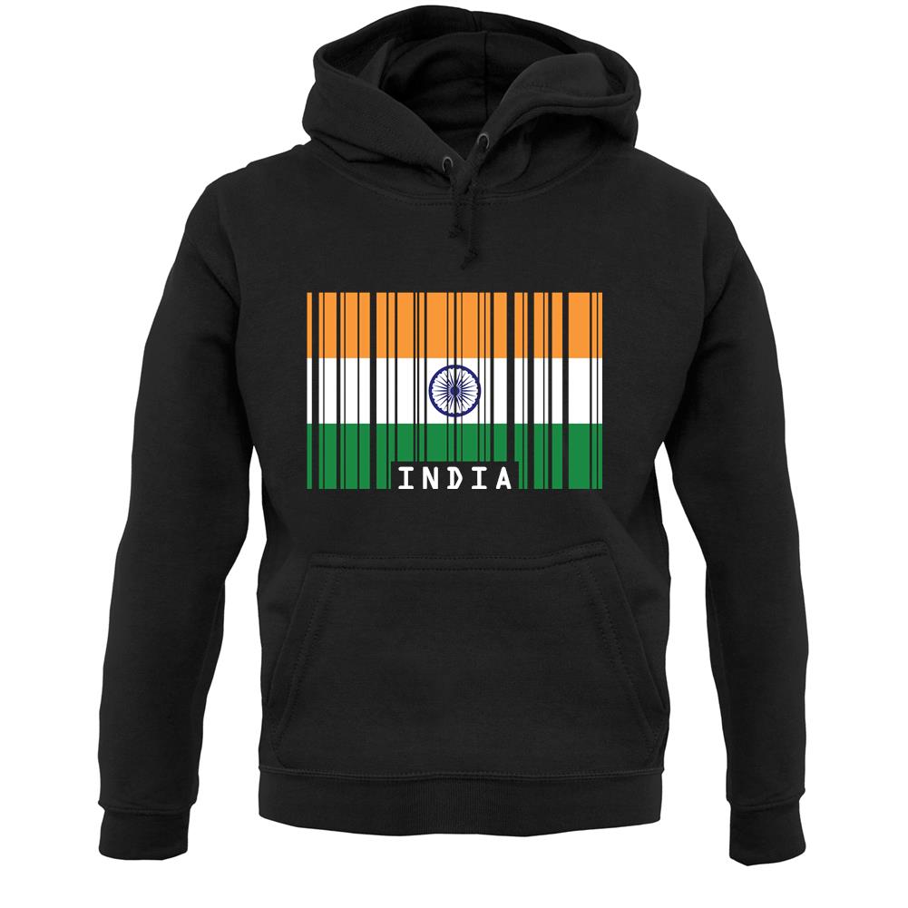 India Barcode Style Flag Unisex Hoodie