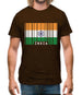 India Barcode Style Flag Mens T-Shirt