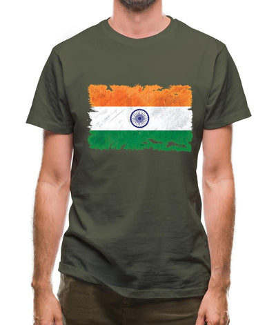 India Grunge Style Flag Mens T-Shirt