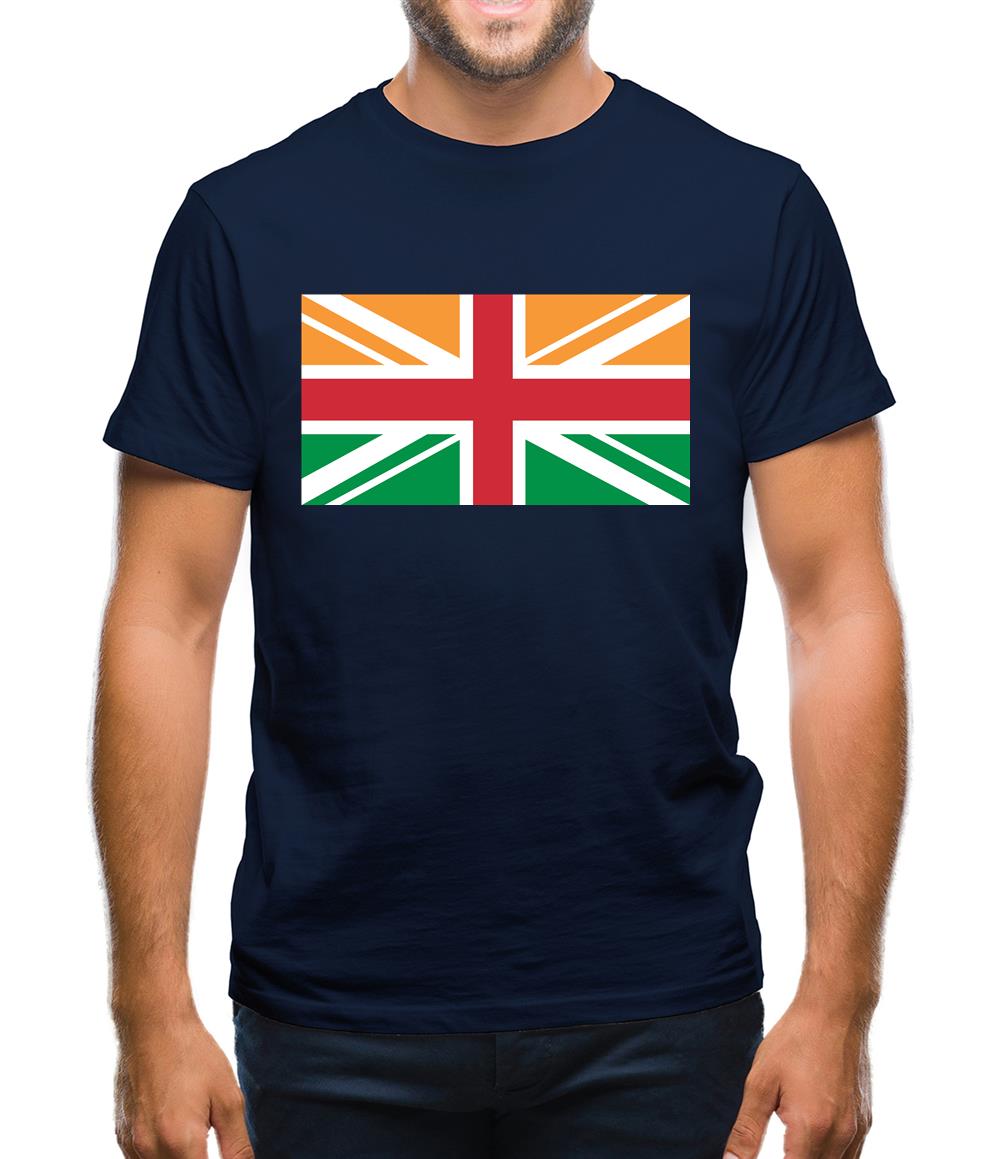 Indian Union Jack Flag Mens T-Shirt