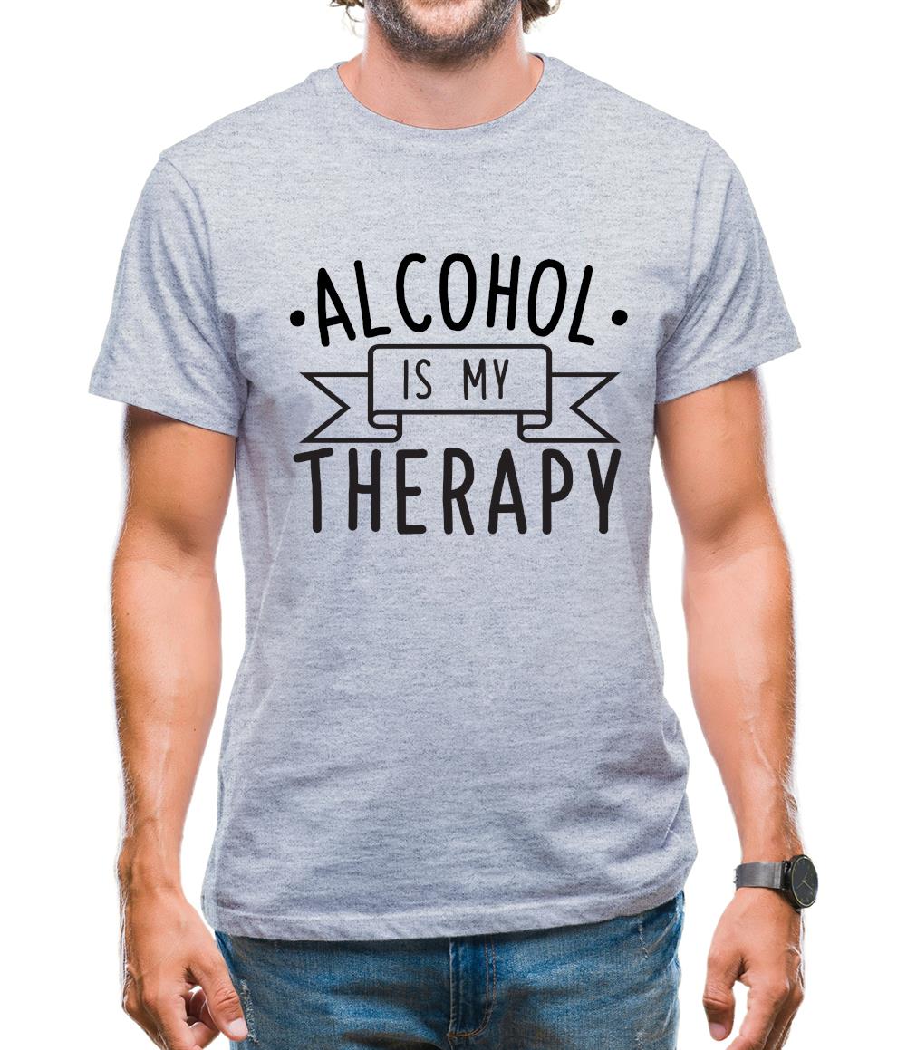 Alcohol Is My Therapy Mens T-Shirt