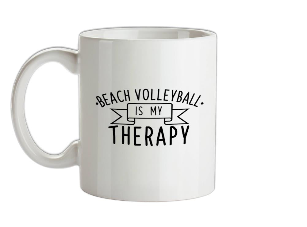 Beachvolleyball Is My Therapy Ceramic Mug