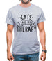 Cats Is My Therapy Mens T-Shirt