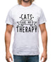 Cats Is My Therapy Mens T-Shirt