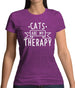 Cats Is My Therapy Womens T-Shirt