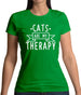 Cats Is My Therapy Womens T-Shirt