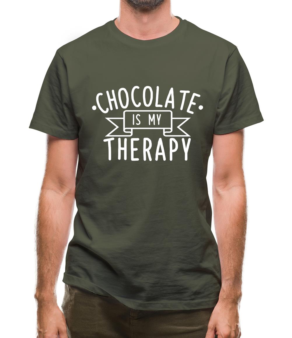 Chocolate Is My Therapy Mens T-Shirt