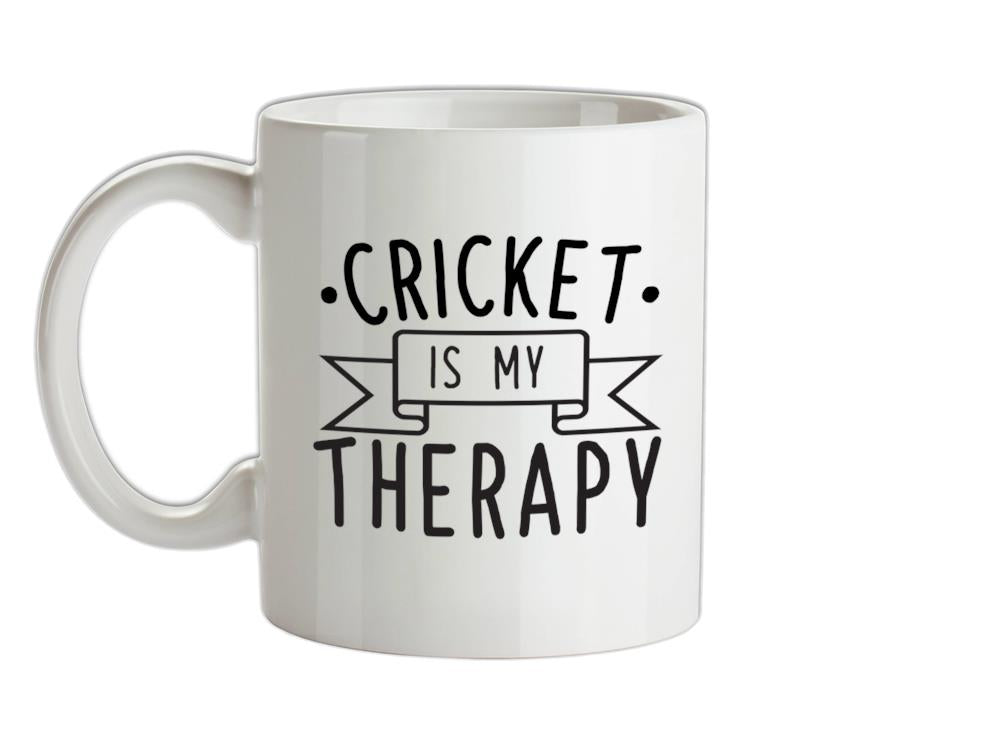 Cricket Is My Therapy Ceramic Mug
