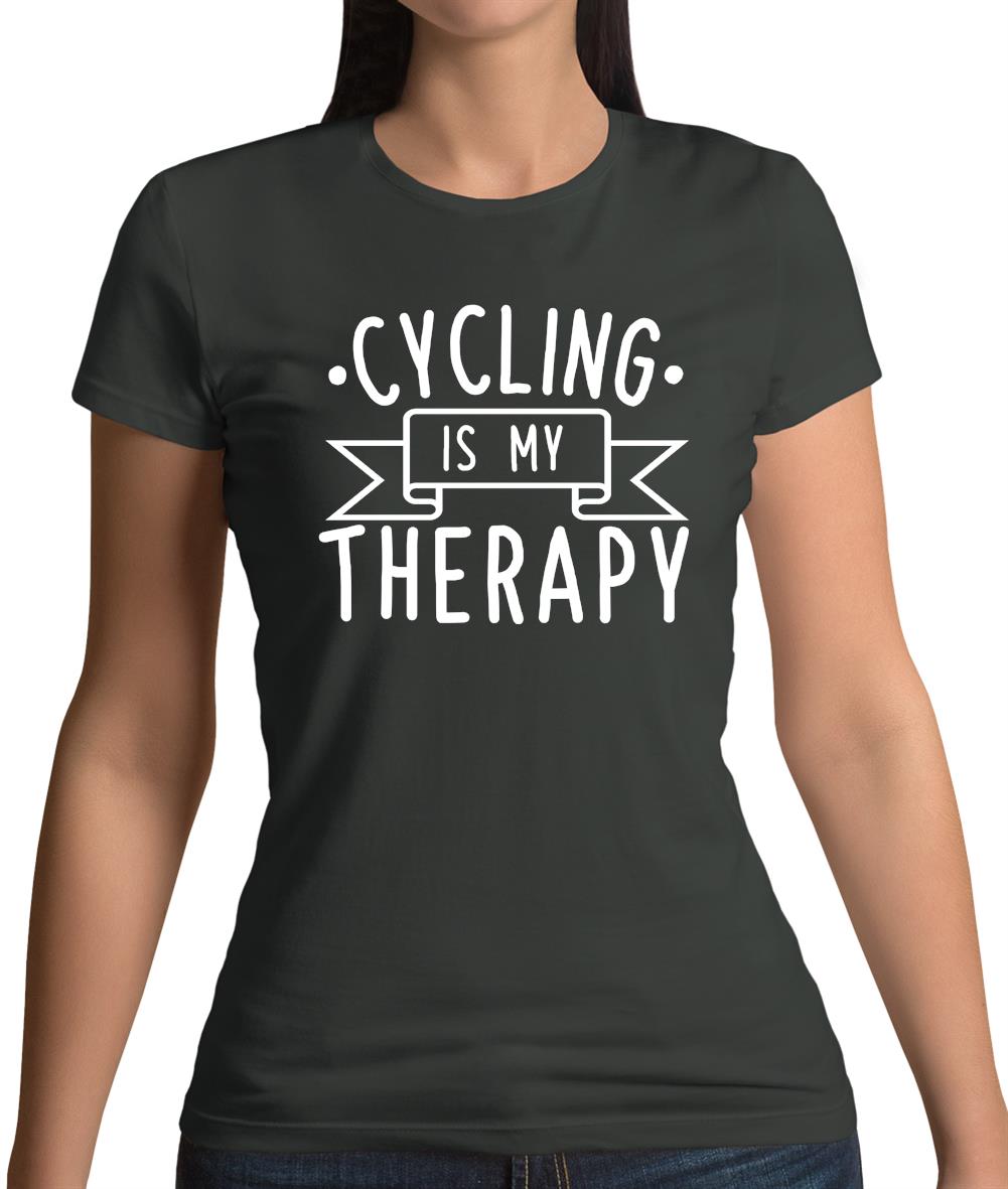 Cycling Is My Therapy Womens T-Shirt