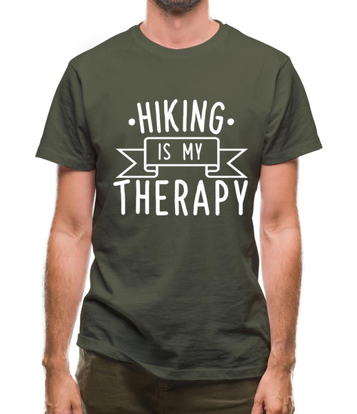 Hiking Is My Therapy Mens T-Shirt