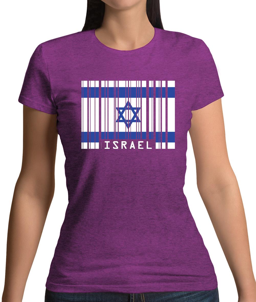 Israel Barcode Style Flag Womens T-Shirt