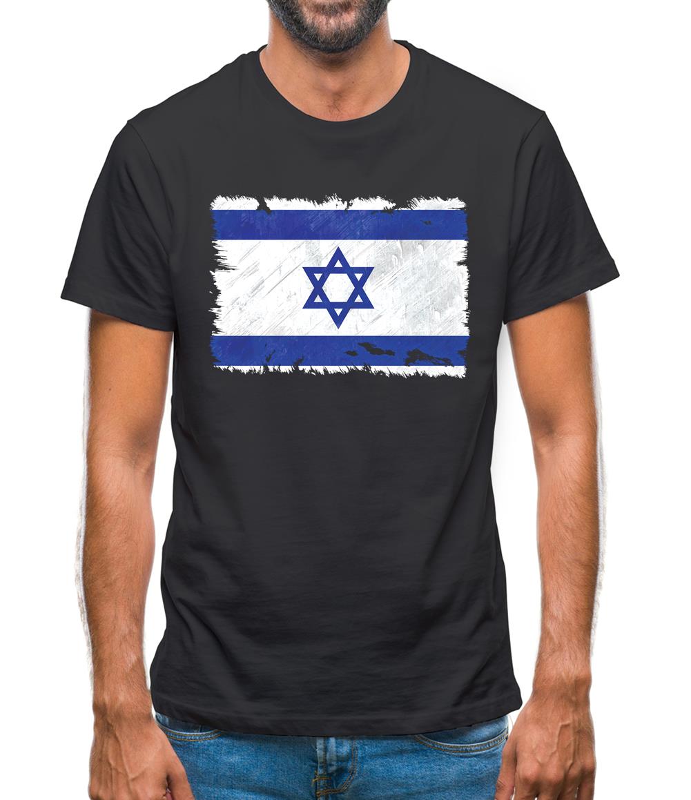 Israel Grunge Style Flag Mens T-Shirt