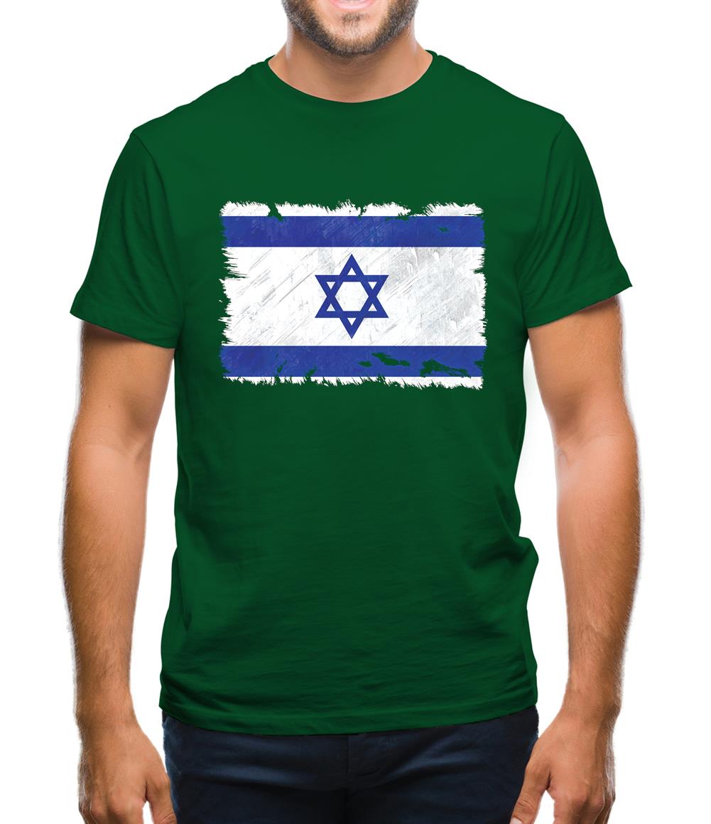 Israel Grunge Style Flag Mens T-Shirt