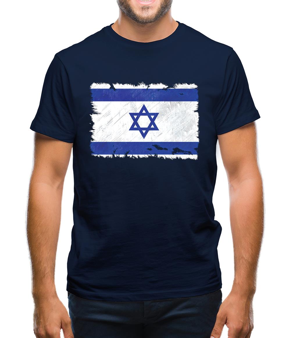 Israel Grunge Style Flag Mens T-Shirt