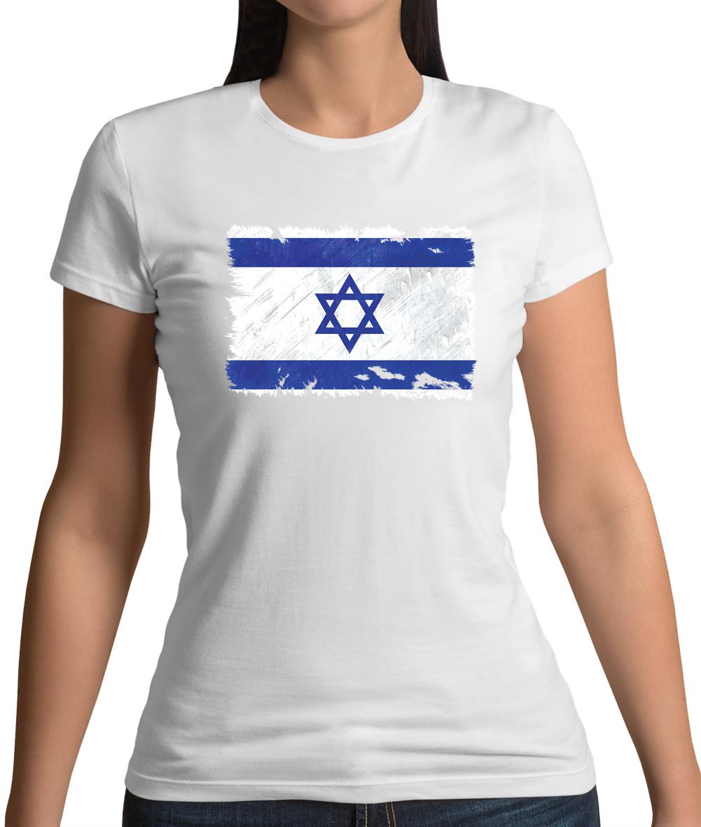 Israel Grunge Style Flag Womens T-Shirt