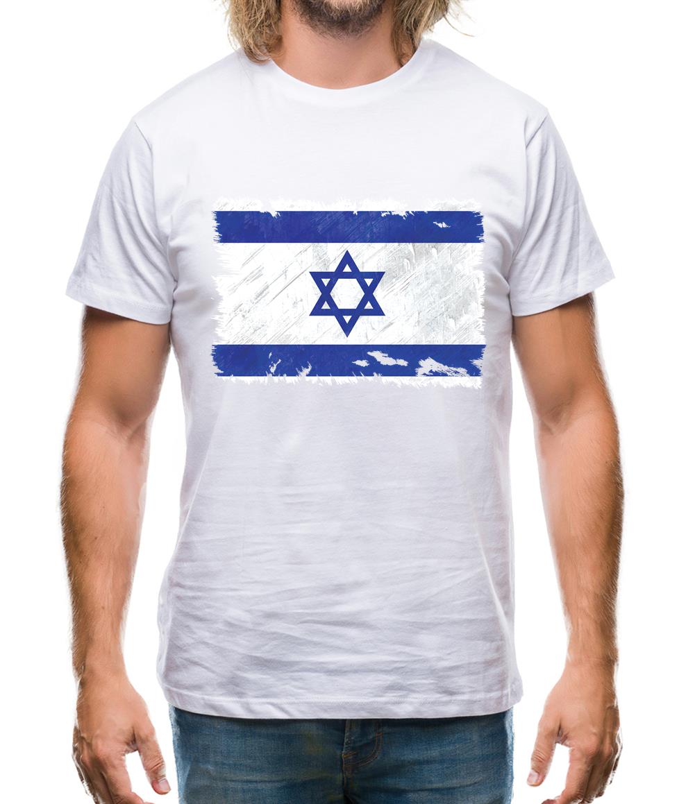Israel Grunge Style Flag Mens T-Shirt