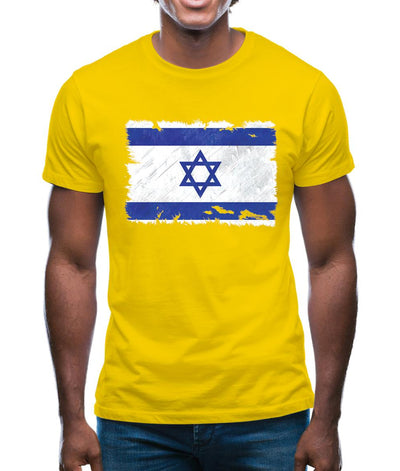 Israel Grunge Style Flag Mens T-Shirt