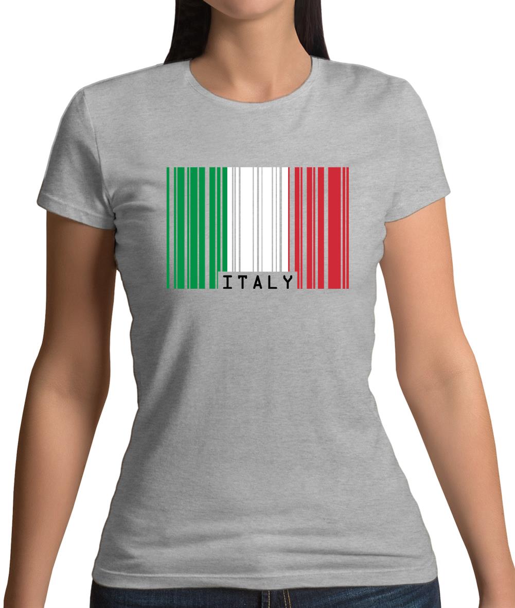 Italy Barcode Style Flag Womens T-Shirt