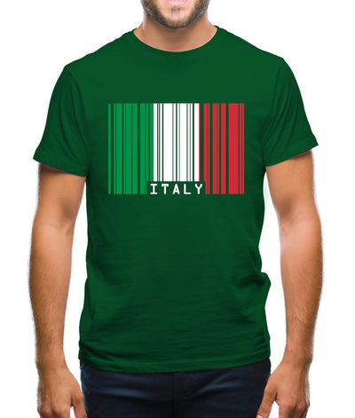 Italy Barcode Style Flag Mens T-Shirt