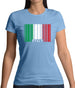 Italy Barcode Style Flag Womens T-Shirt