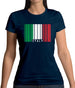 Italy Barcode Style Flag Womens T-Shirt