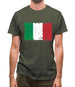 Italy Grunge Style Flag Mens T-Shirt