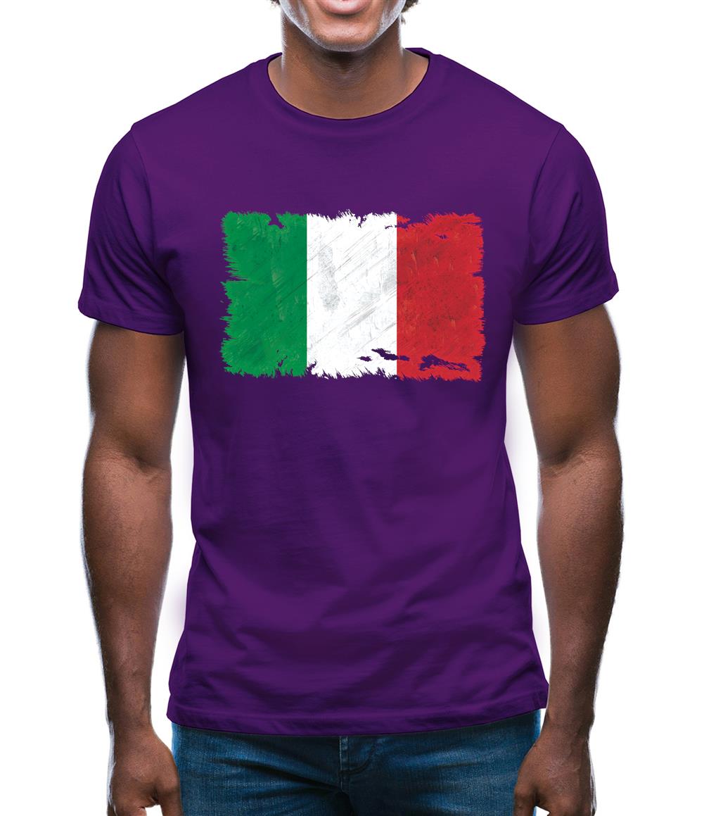 Italy Grunge Style Flag Mens T-Shirt