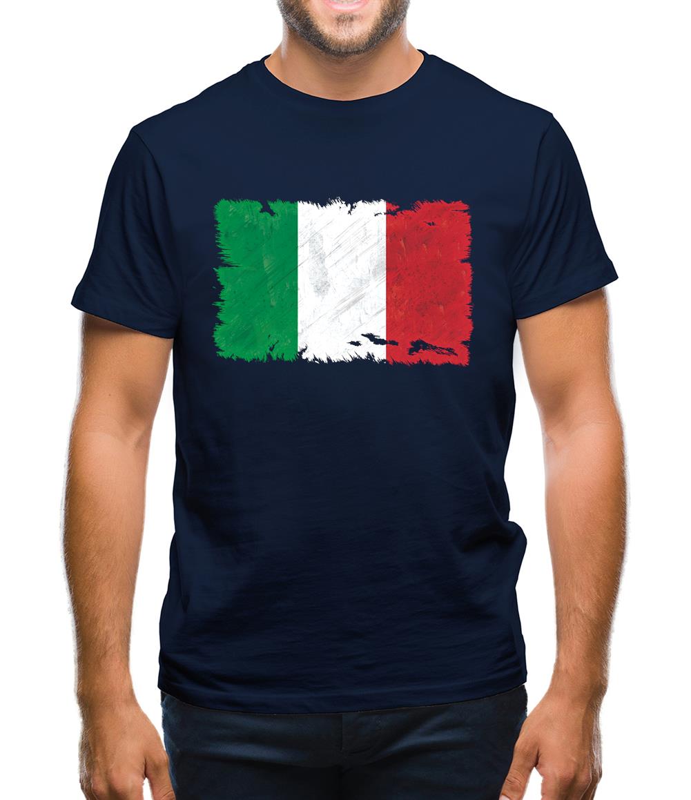 Italy Grunge Style Flag Mens T-Shirt