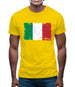 Italy Grunge Style Flag Mens T-Shirt