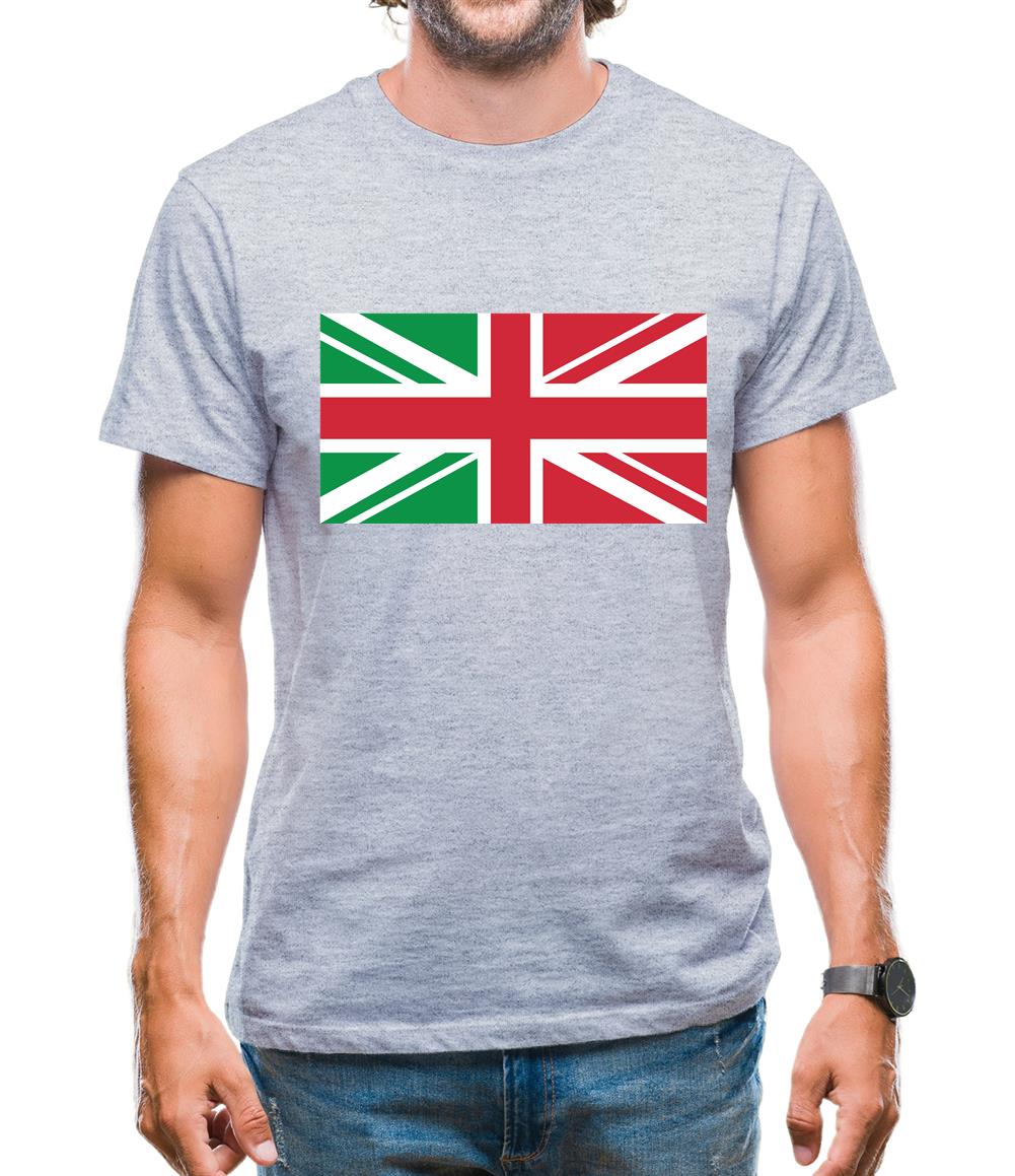 Italy Union Jack Flag Mens T-Shirt