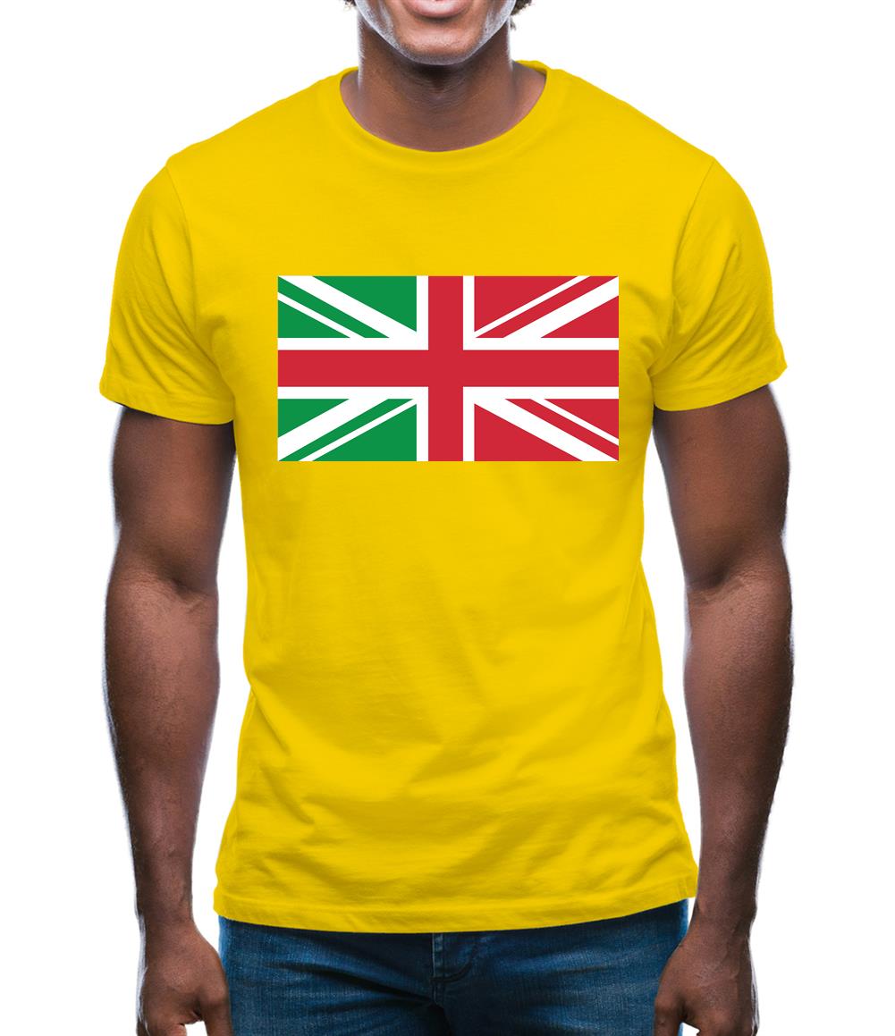 Italy Union Jack Flag Mens T-Shirt