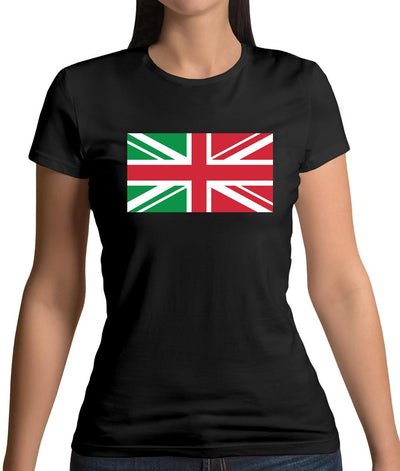 Italy Union Jack Flag Womens T-Shirt