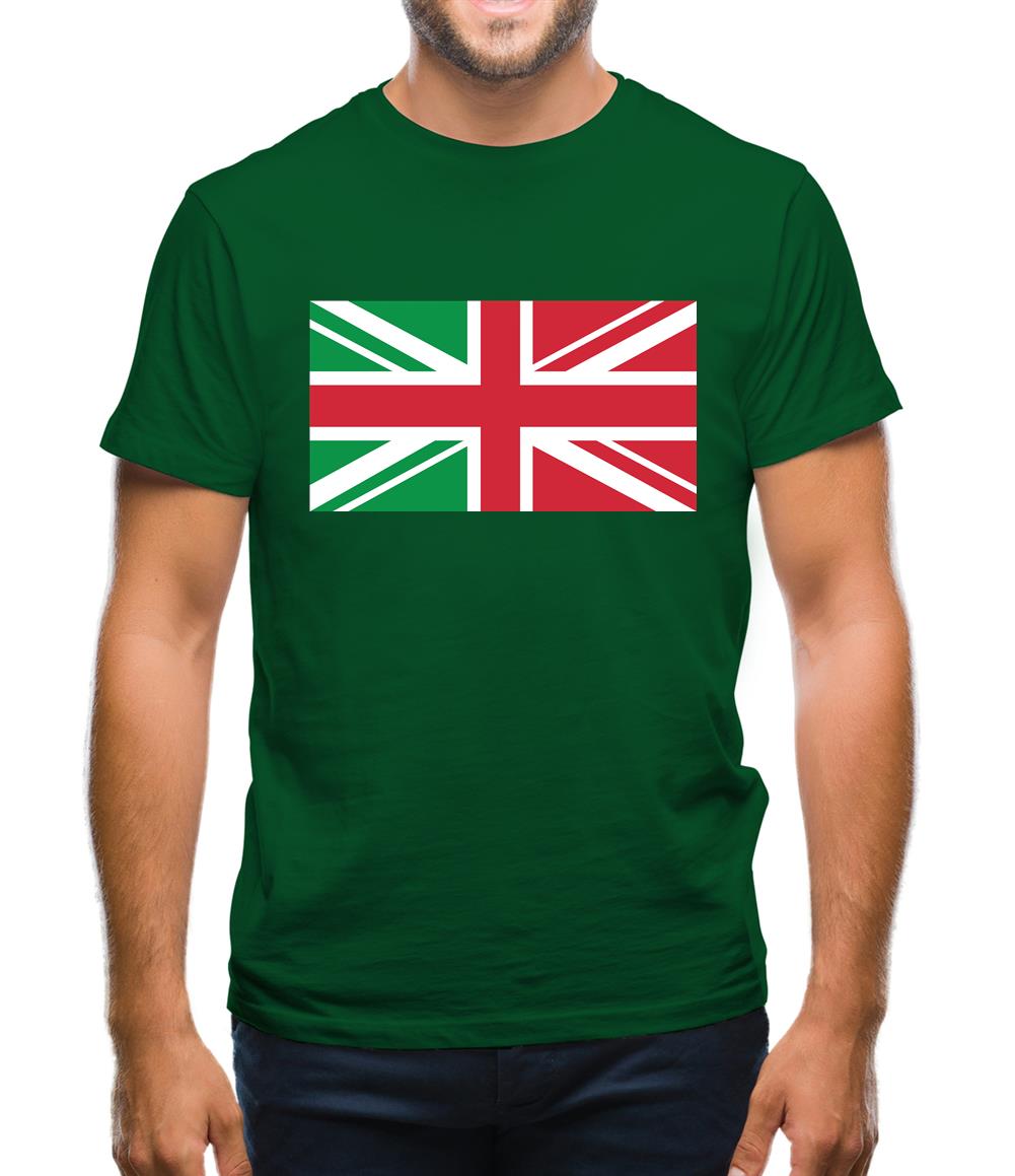 Italy Union Jack Flag Mens T-Shirt