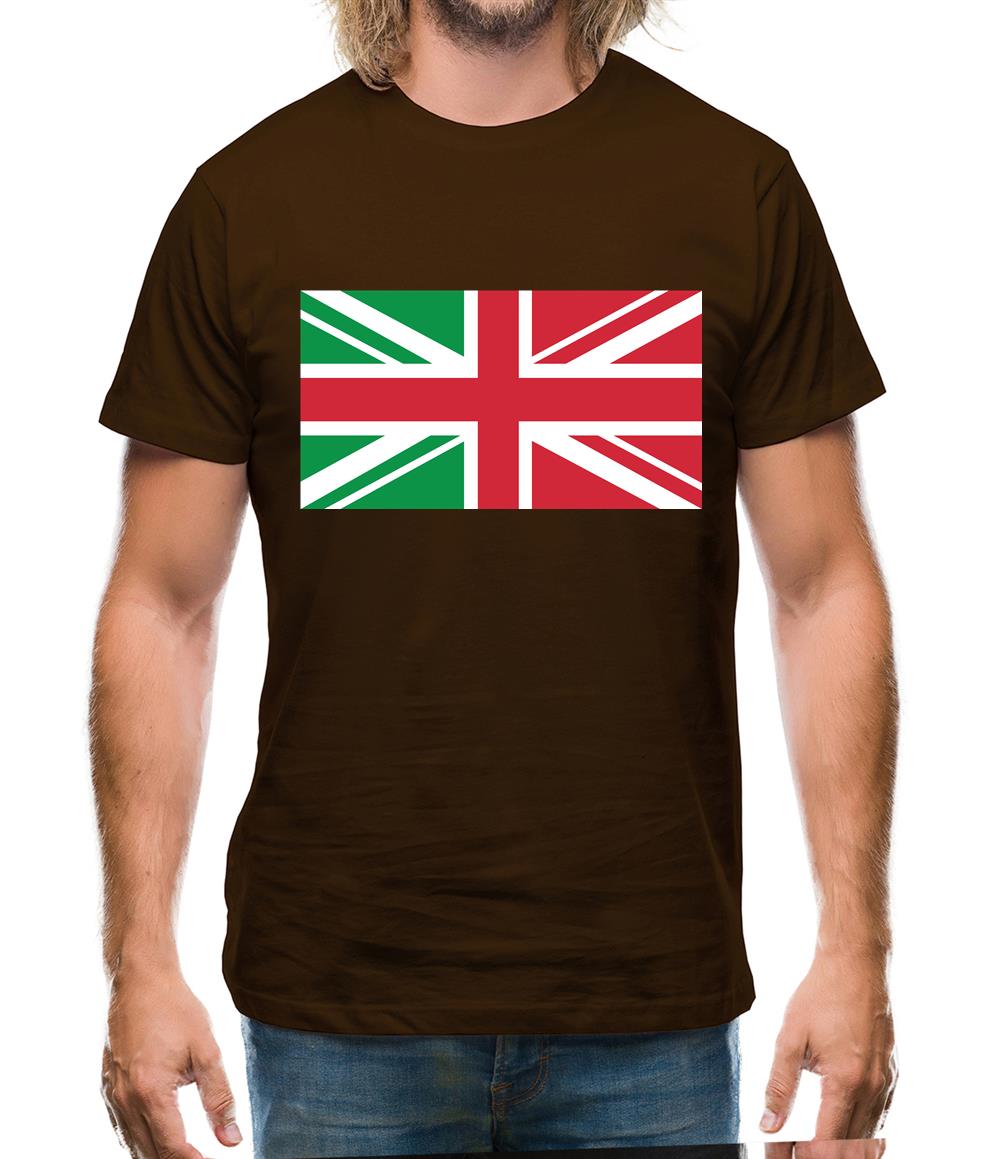 Italy Union Jack Flag Mens T-Shirt