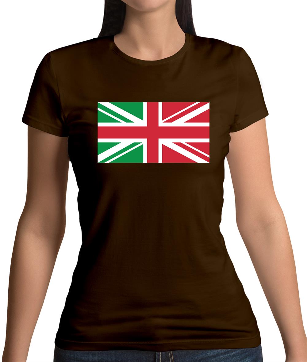 Italy Union Jack Flag Womens T-Shirt