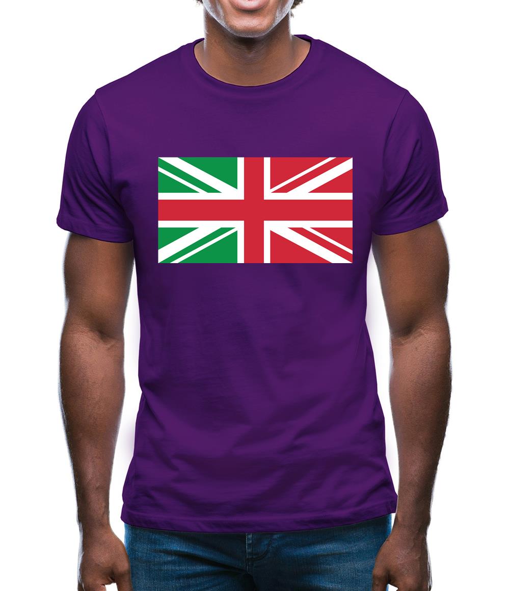 Italy Union Jack Flag Mens T-Shirt