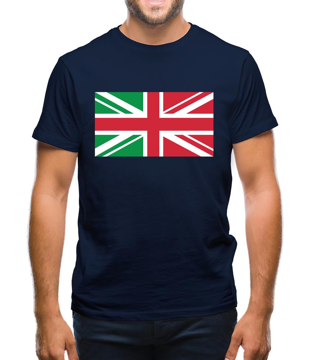 Italy Union Jack Flag Mens T-Shirt