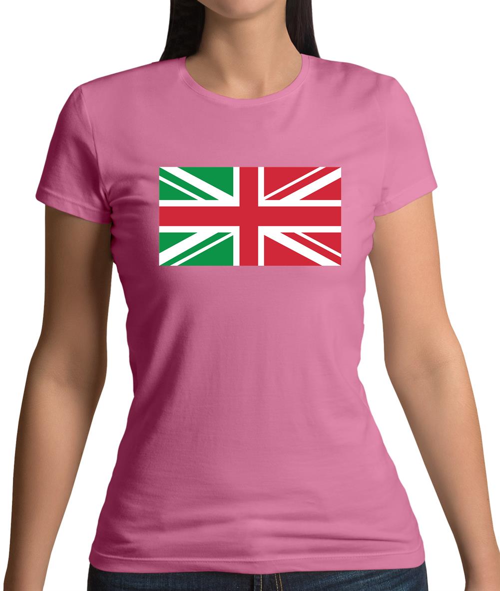 Italy Union Jack Flag Womens T-Shirt