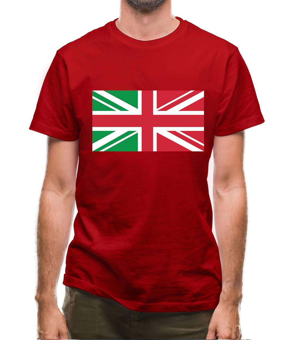 Italy Union Jack Flag Mens T-Shirt