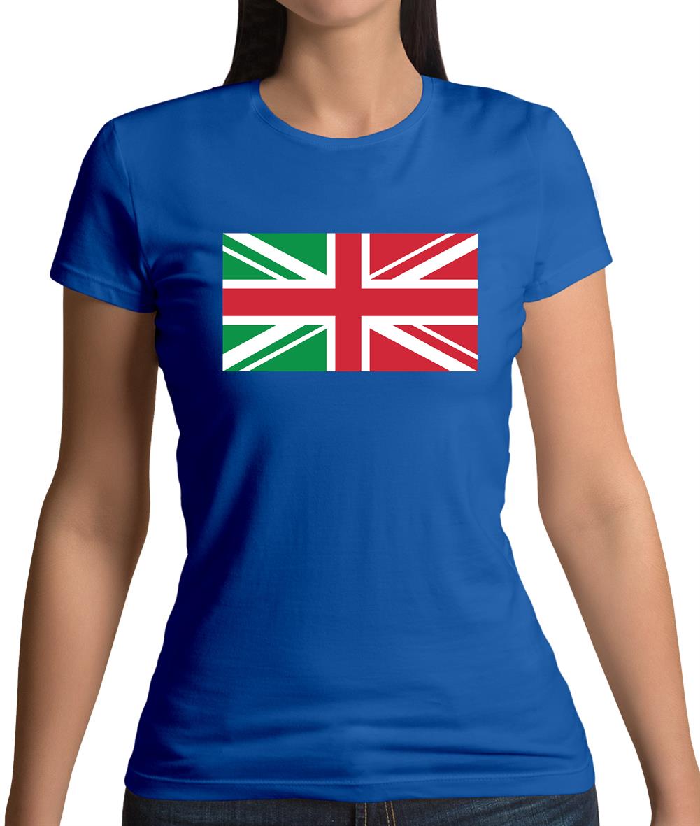 Italy Union Jack Flag Womens T-Shirt