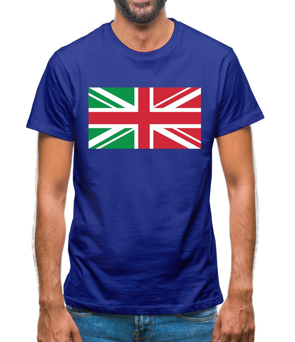 Italy Union Jack Flag Mens T-Shirt