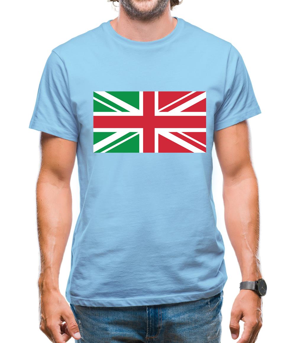 Italy Union Jack Flag Mens T-Shirt