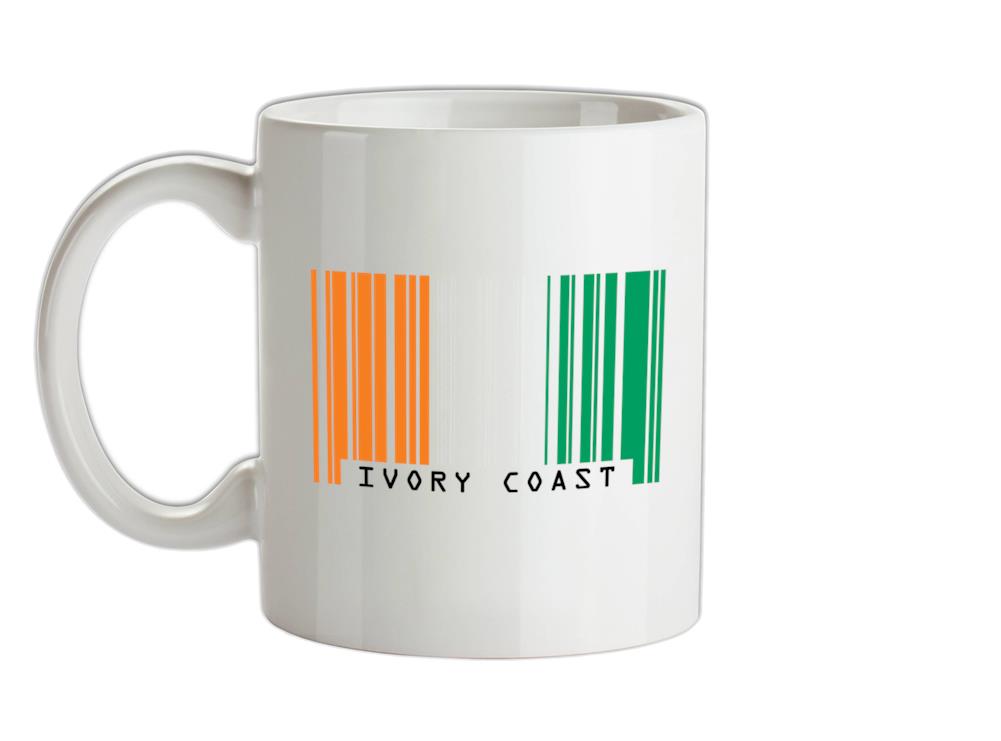 Ivory Coast Barcode Style Flag Ceramic Mug