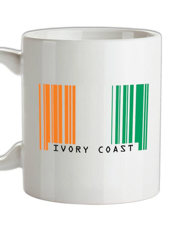 Ivory Coast Barcode Style Flag Ceramic Mug