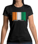 Ivory Coast  Barcode Style Flag Womens T-Shirt