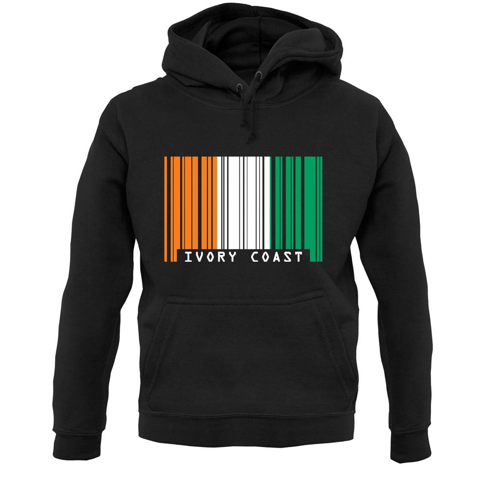 Ivory Coast  Barcode Style Flag Unisex Hoodie