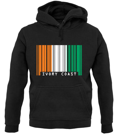 Ivory Coast  Barcode Style Flag unisex hoodie