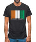 Ivory Coast  Barcode Style Flag Mens T-Shirt